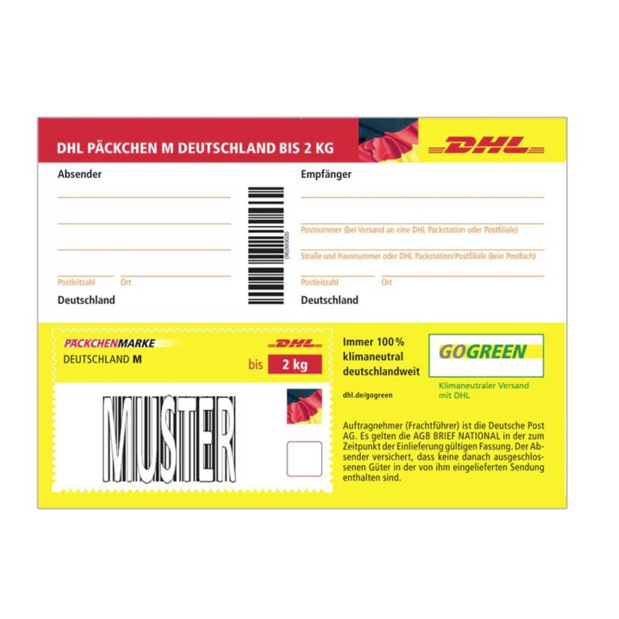 DHL Päckchenmarke M Deutschland bis 2 kg einzeln