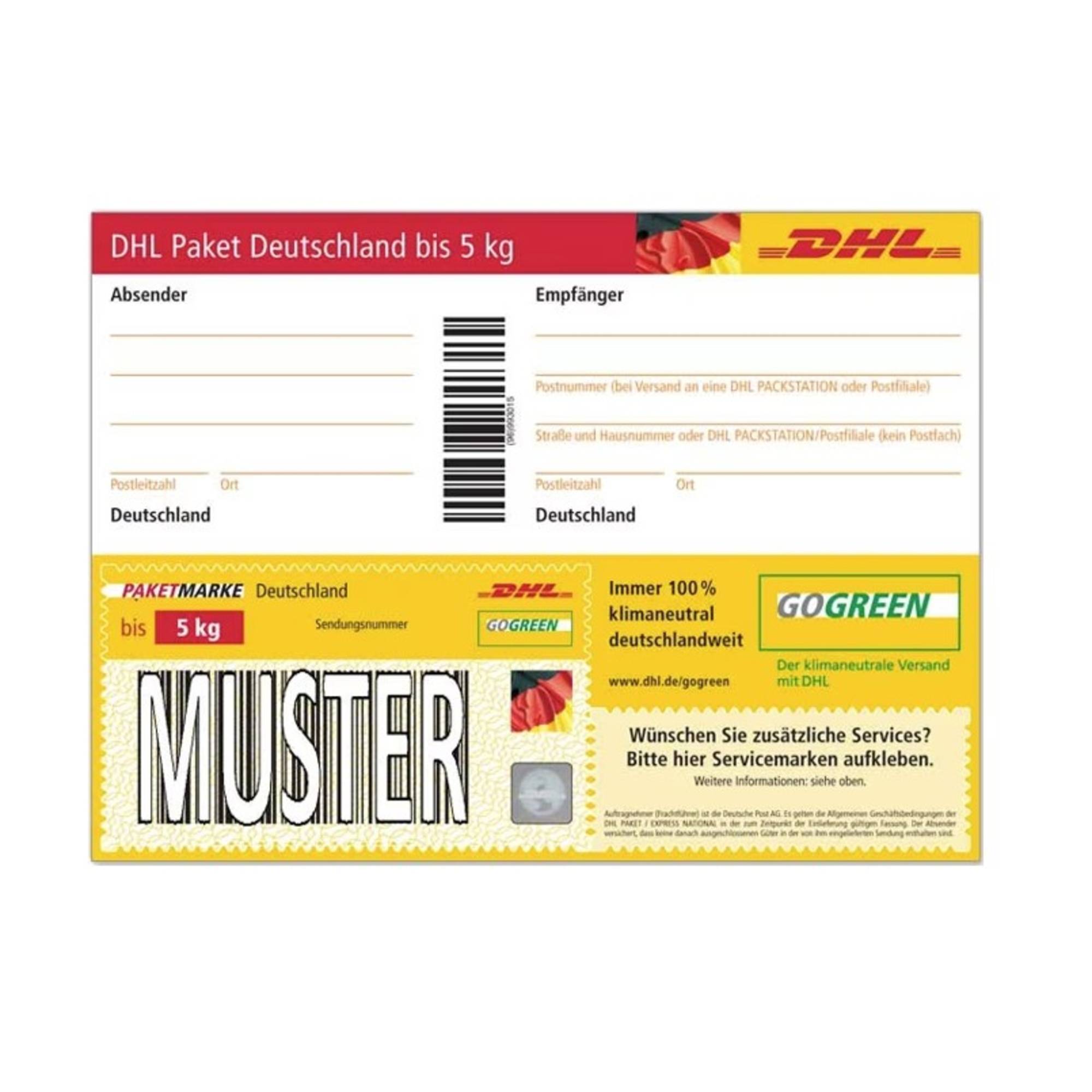 DHL Paketmarke Deutschland bis 5 kg einzeln