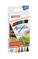 EDDING 5100 Acrylmarker Medium - Schwarz - Blau - Grün - Rot - Gelb - Schwarz - Blau - Grün - Rot - Gelb - Medium - 2 mm - 3 mm - Kanvas - Holz