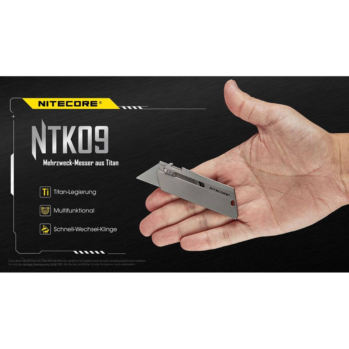 Nitecore Titan Knife NTK09 EDC-Messer - Silber