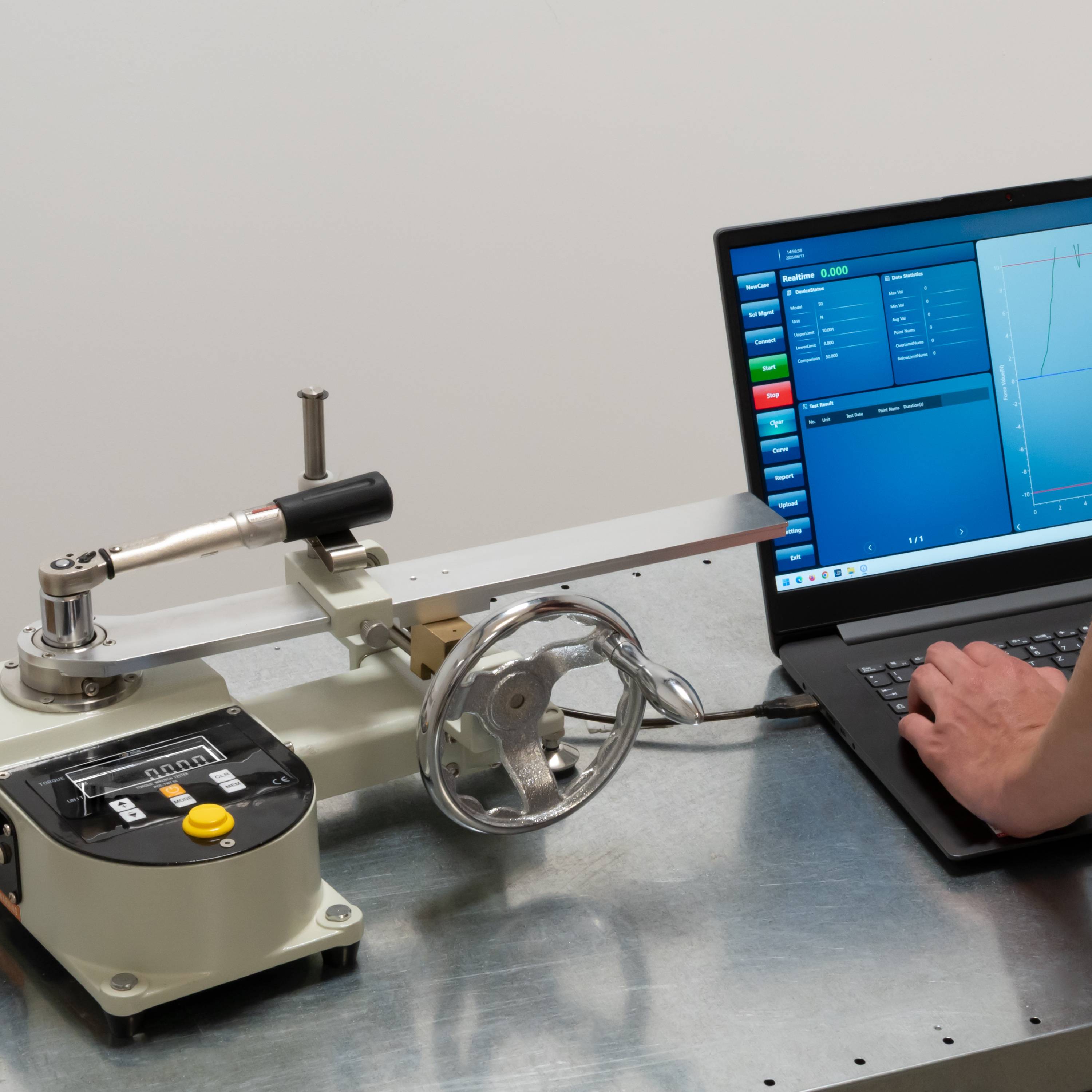 PCE Instruments Drehmomentschlüssel-Tester PCE-TWT 50 |0 … 50 Nm |Auflösung 0,001 Nm |Kontinuierliche Messung |Peak-Wert