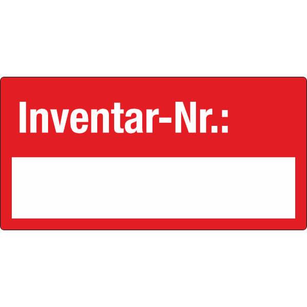 Inventaretiketten Maxi, rot 20Stk Bogen,Text:Inventar-Nr.Folienetik,gest,4x1,5cm Version: 03 - rot