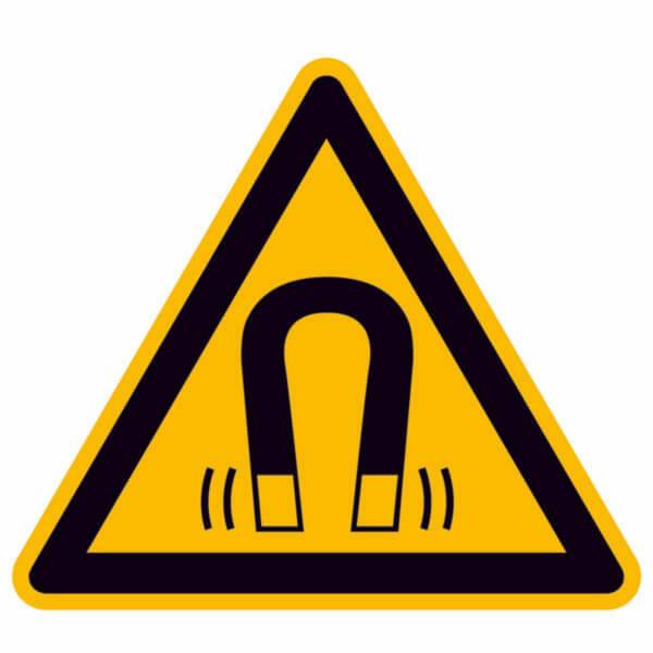 Warnschild Bogen,Folie,Warnung vor magnet. Feld,5,0 cm DIN EN ISO 7010 W006 ASR A1.3 W006
