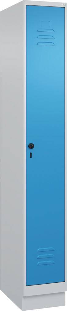 Gard.-Schrank TW CLASSIC B300xT500xH1950 mm RAL 7035/5012, 1 Abteil mit 100 mm hohem Sockel - Artikel: 7830373760