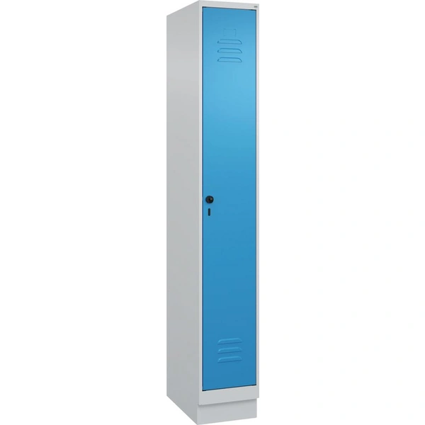 Gard.-Schrank TW CLASSIC B300xT500xH1950 mm RAL 7035/5012, 1 Abteil mit 100 mm hohem Sockel - Artikel: 7830373760 Gard.-Schrank TW CLASSIC B300xT500xH1950 mm RAL 7035/5012, 1 Abteil mit 100 mm hohem Sockel - Artikel: 7830373760