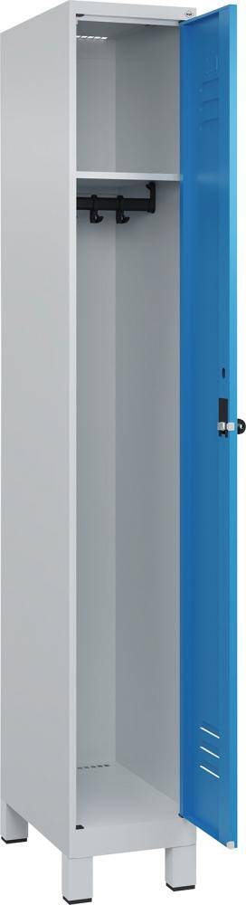 Garderobenschrank CLASSICB300xT500xH1950 mm RAL 7035/5012, 1 Abteil mit 100 mm hohen Füßen - Artikel: 7830372620
