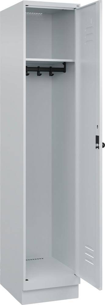 Garderobenschrank CLASSICB400xT500xH1950 mm RAL 7035/7035, 1 Abteil mit 100 mm hohem Sockel - Artikel: 7830372641