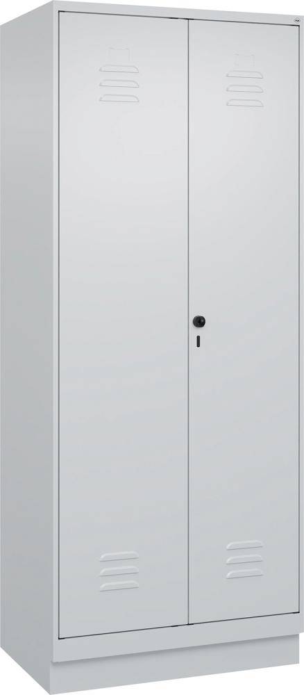 S/W-Gard.-Schrank CLASSICB800xT500xH1950 mm RAL 7035/7035, 2 Abteile mit 100 mm hohem Sockel - Artikel: 7830373541