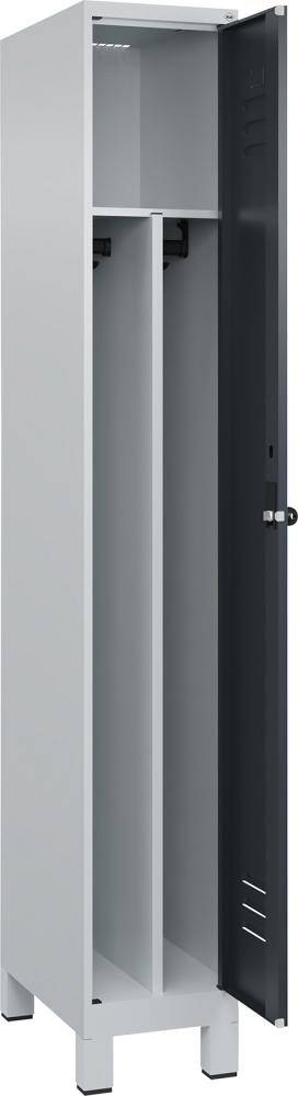 Gard.-Schrank TW CLASSIC B300xT500xH1950 mm RAL 7035/7016, 1 Abteil mit 100 mm hohen Füßen - Artikel: 7830373730