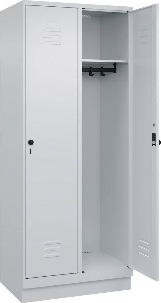 Garderobenschrank CLASSICB800xT500xH1950 mm RAL 7035/7035, 2 Abteile mit 100 mm hohem Sockel - Artikel: 7830372643