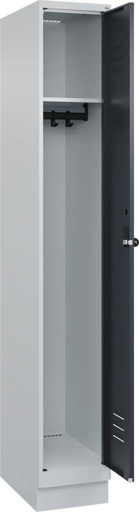 Garderobenschrank CLASSICB300xT500xH1950 mm RAL 7035/7016, 1 Abteil mit 100 mm hohem Sockel - Artikel: 7830372670