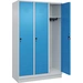 Garderobenschrank CLASSICB1200xT500xH1950 mm RAL 7035/5012, 3 Abteile mit 100 mm hohem Sockel - Artikel: 7830372665 Garderobenschrank CLASSICB1200xT500xH1950 mm RAL 7035/5012, 3 Abteile mit 100 mm hohem Sockel - Artikel: 7830372665