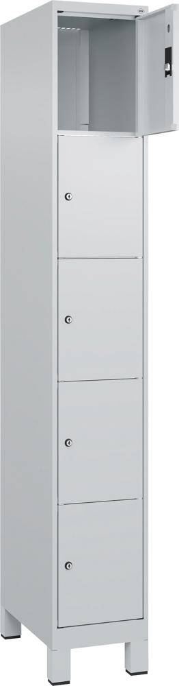 Fächerschrank CLASSIC B300xT500xH1950 mm RAL 7035/7035, 1x5 Fächermit 100 mm hohen Füßen - Artikel: 7830372980