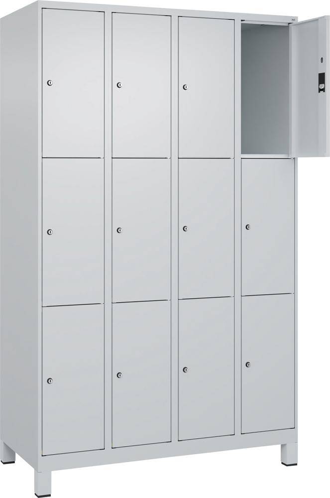 Fächerschrank mit Füßen B1200xT500xH1950 Korpus RAL 7035 LichtgrauTüren RAL 7035 Lichtgrau - Artikel: 7830372906