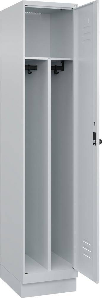 Gard.-Schrank TW CLASSIC B400xT500xH1950 mm RAL 7035/7035, 1 Abteil mit 100 mm hohem Sockel - Artikel: 7830373741