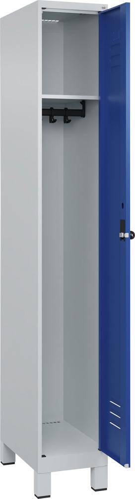 Garderobenschrank CLASSICB300xT500xH1950 mm RAL 7035/5010, 1 Abteil mit 100 mm hohen Füßen - Artikel: 7830372610