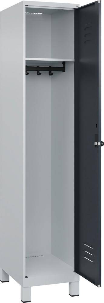 Garderobenschrank CLASSICB400xT500xH1950 mm RAL 7035/7016, 1 Abteil mit 100 mm hohen Füßen - Artikel: 7830372631