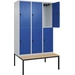 Doppelst. Schrank CLASSICB1200xT500xH2120 mm RAL 7035/5010, 3x2Abteilemit untergeb. Sitzbank - Artikel: 7830373395 Doppelst. Schrank CLASSICB1200xT500xH2120 mm RAL 7035/5010, 3x2Abteilemit untergeb. Sitzbank - Artikel: 7830373395