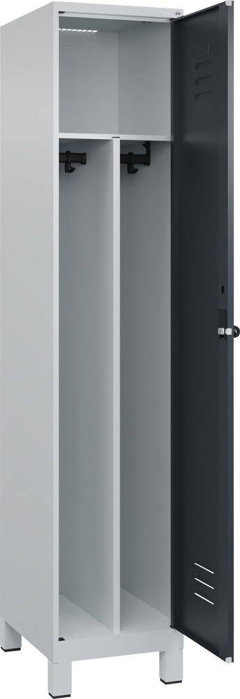 Gard.-Schrank TW CLASSIC B400xT500xH1950 mm RAL 7035/7016, 1 Abteil mit 100 mm hohen Füßen - Artikel: 7830373731