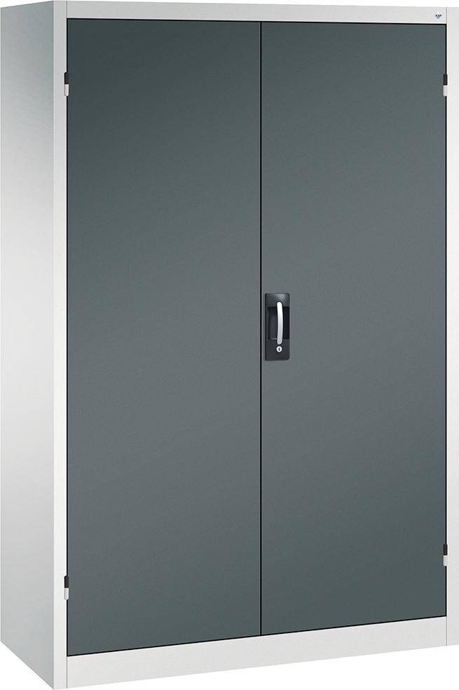 Schwerlastschrank m.TürenB1200xT500xH1950 mm RAL 7035/7016,4Fachböden Tragkraft 110kg - Artikel: 7830372505