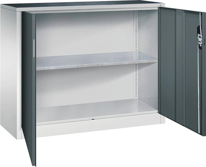 Beistellschrank B1200xT400xH1000 mm RAL 7035/7016,1Fachboden Tragkraft 70kg - Artikel: 7830372432