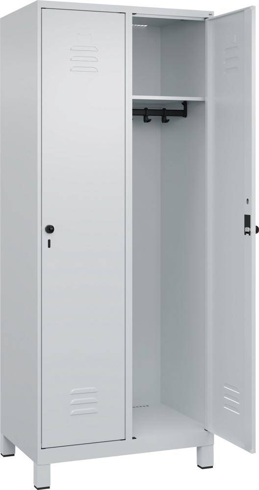 Garderobenschrank m.FüßenB800xT500xH1950 Korpus RAL 7035 LichtgrauTüren RAL 7035 Lichtgrau - Artikel: 7830372603