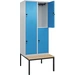 Doppelst. Schrank CLASSICB800xT500xH2120 mm RAL 7035/5012, 2x2Abteilemit untergeb. Sitzbank - Artikel: 7830373403 Doppelst. Schrank CLASSICB800xT500xH2120 mm RAL 7035/5012, 2x2Abteilemit untergeb. Sitzbank - Artikel: 7830373403