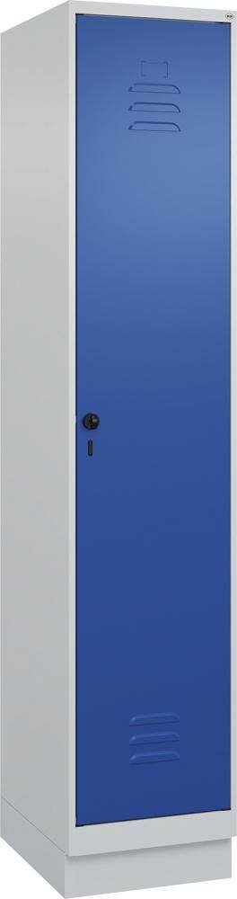 Gard.-Schrank TW CLASSIC B400xT500xH1950 mm RAL 7035/5010, 1 Abteil mit 100 mm hohem Sockel - Artikel: 7830373751