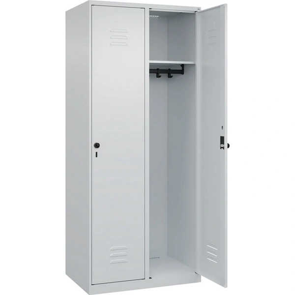 Garderobenschrank CLASSICB800xT500xH1850 mm RAL 7035/7035, 2 Abteile bodenstehend - Artikel: 7830951024 Garderobenschrank CLASSICB800xT500xH1850 mm RAL 7035/7035, 2 Abteile bodenstehend - Artikel: 7830951024