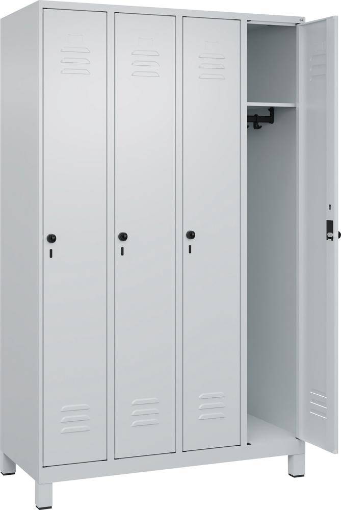 Garderobenschrank m.FüßenB1200xT500xH1950 Korpus RAL 7035 LichtgrauTüren RAL 7035 Lichtgrau - Artikel: 7830372606