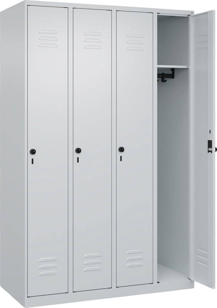 Garderobenschrank CLASSICB1200xT500xH1850 mm RAL 7035/7035, 4 Abteile bodenstehend - Artikel: 7830951027