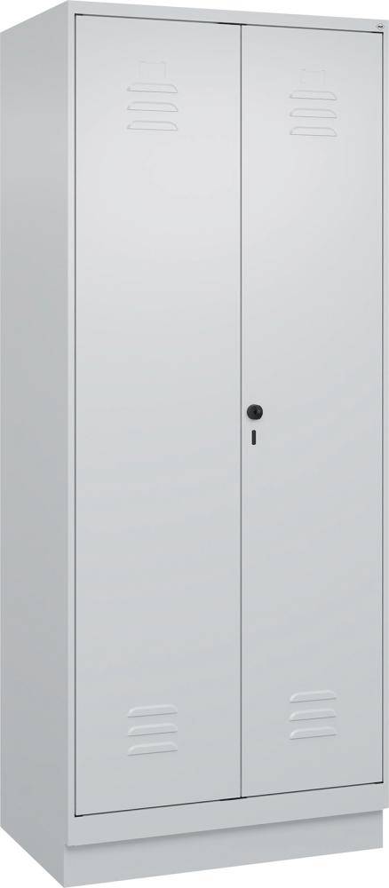 Wäscheschrank CLASSIC B800xT500xH1950 mm RAL 7035/7035, 2 Abteile mit 100 mm hohem Sockel - Artikel: 7830373945