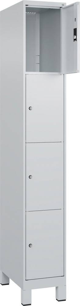 Fächerschrank CLASSIC B300xT500xH1950 mm RAL 7035/7035, 1x4 Fächermit 100 mm hohen Füßen - Artikel: 7830372940