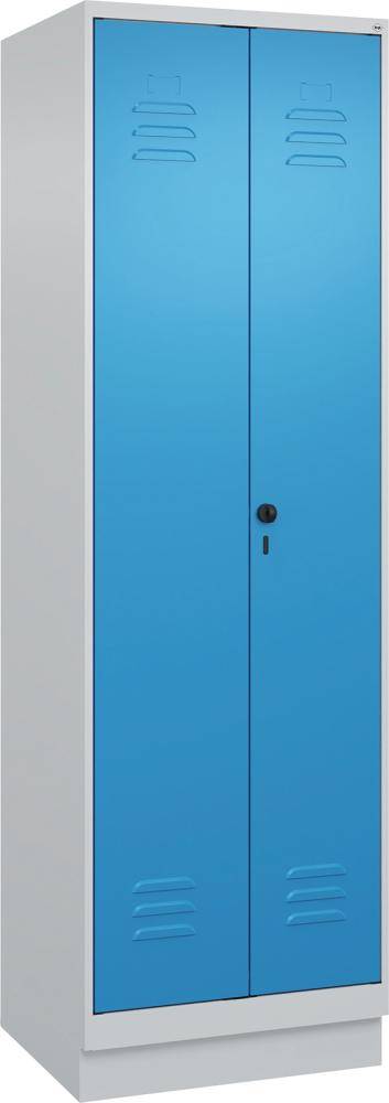 Wäscheschrank CLASSIC B600xT500xH1950 mm RAL 7035/5012, 2 Abteile mit 100 mm hohem Sockel - Artikel: 7830373964