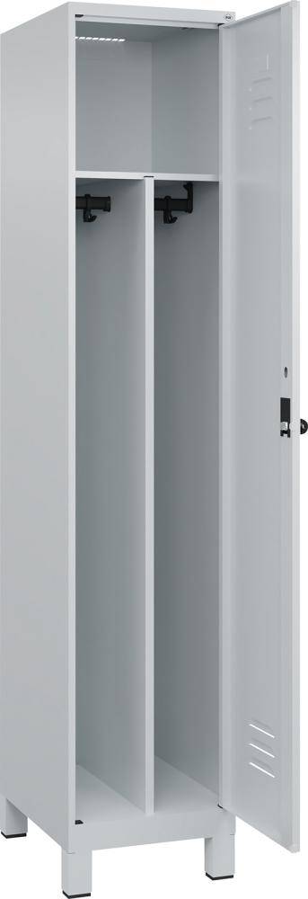 Gard.-Schrank TW CLASSIC B400xT500xH1950 mm RAL 7035/7035, 1 Abteil mit 100 mm hohen Füßen - Artikel: 7830373701