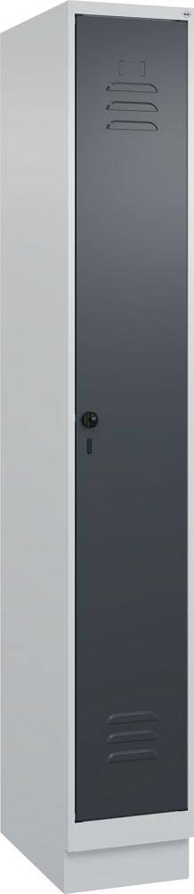 Gard.-Schrank TW CLASSIC B300xT500xH1950 mm RAL 7035/7016, 1 Abteil mit 100 mm hohem Sockel - Artikel: 7830373770