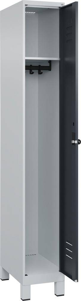 Garderobenschrank CLASSICB300xT500xH1950 mm RAL 7035/7016, 1 Abteil mit 100 mm hohen Füßen - Artikel: 7830372630