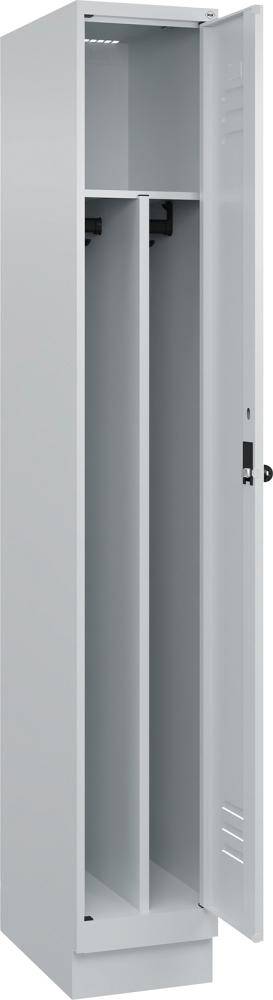 Gard.-Schrank TW CLASSIC B300xT500xH1950 mm RAL 7035/7035, 1 Abteil mit 100 mm hohem Sockel - Artikel: 7830373740