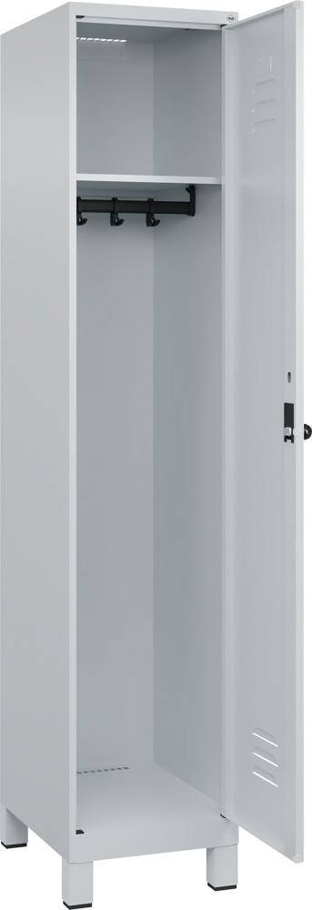 Garderobenschrank CLASSICB400xT500xH1950 mm RAL 7035/7035, 1 Abteil mit 100 mm hohen Füßen - Artikel: 7830372601