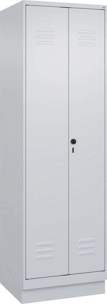 Wäscheschrank CLASSIC B600xT500xH1950 mm RAL 7035/7035, 2 Abteile mit 100 mm hohem Sockel - Artikel: 7830373944