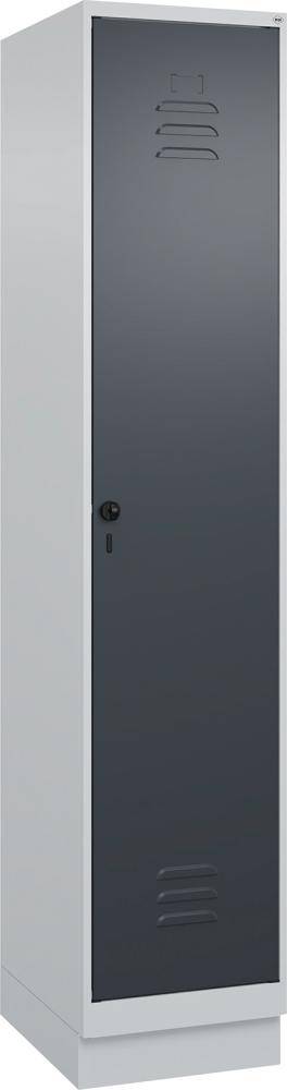 Gard.-Schrank TW CLASSIC B400xT500xH1950 mm RAL 7035/7016, 1 Abteil mit 100 mm hohem Sockel - Artikel: 7830373771