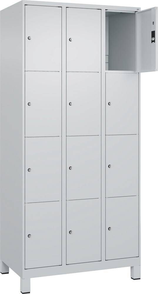 Fächerschrank mit Füßen B900xT500xH1950 Korpus RAL 7035 LichtgrauTüren RAL 7035 Lichtgrau - Artikel: 7830372944