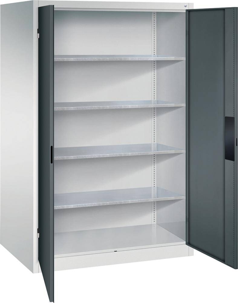 Flügeltürenschrank XXL B12000xT800xH1950 mm RAL 7035/7016,4Fachböden Tragkraft 110kg - Artikel: 7830372473
