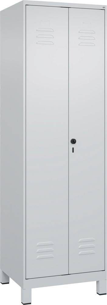 Wäscheschrank CLASSIC B600xT500xH1950 mm RAL 7035/7035, 2 Abteile mit 100 mm hohen Füßen - Artikel: 7830373904