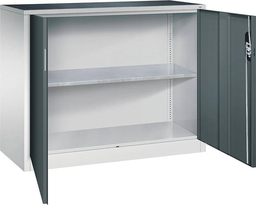Beistellschrank B1200xT500xH1000 mm RAL 7035/7016,1Fachboden Tragkraft 70kg - Artikel: 7830372433