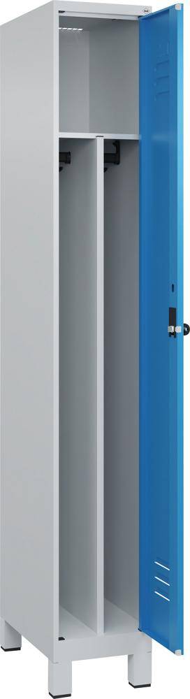 Gard.-Schrank TW CLASSIC B300xT500xH1950 mm RAL 7035/5012, 1 Abteil mit 100 mm hohen Füßen - Artikel: 7830373720