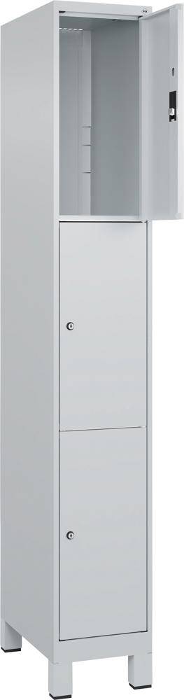Fächerschrank CLASSIC B300xT500xH1950 mm RAL 7035/7035, 1x3 Fächermit 100 mm hohen Füßen - Artikel: 7830372900