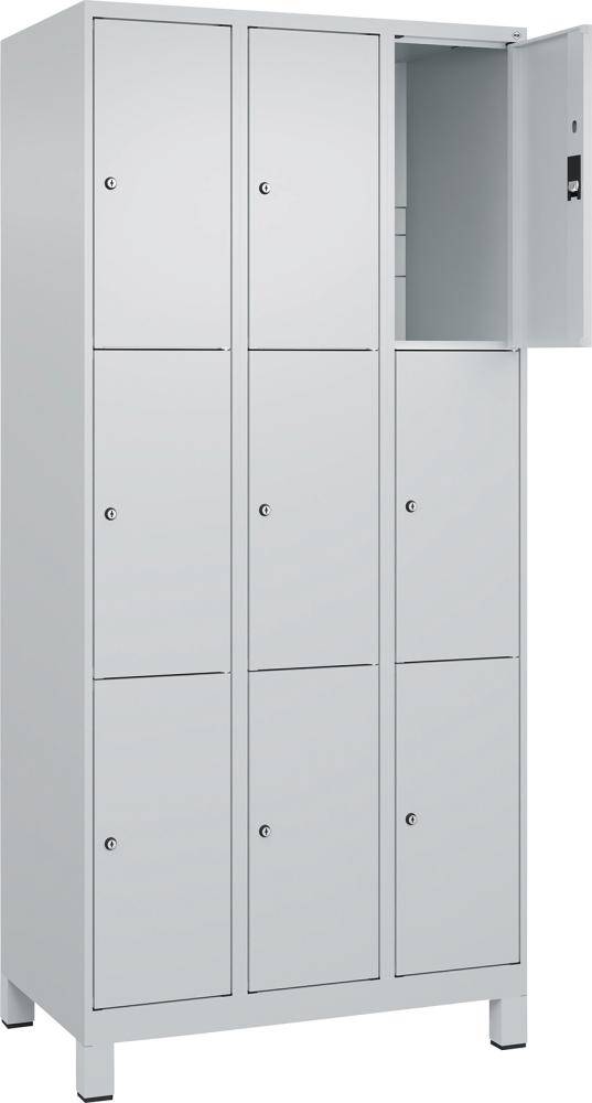Fächerschrank mit Füßen B900xT500xH1950 Korpus RAL 7035 LichtgrauTüren RAL 7035 Lichtgrau - Artikel: 7830372904
