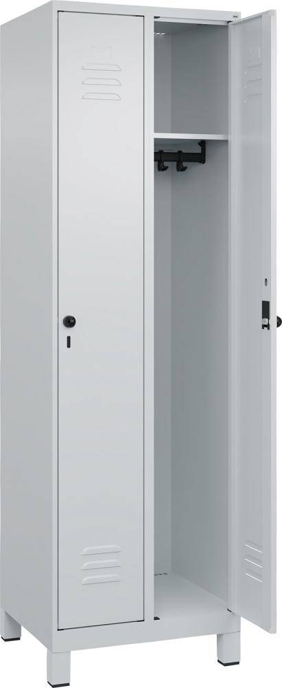 Garderobenschrank m.FüßenB600xT500xH1950 Korpus RAL 7035 LichtgrauTüren RAL 7035 Lichtgrau - Artikel: 7830372602