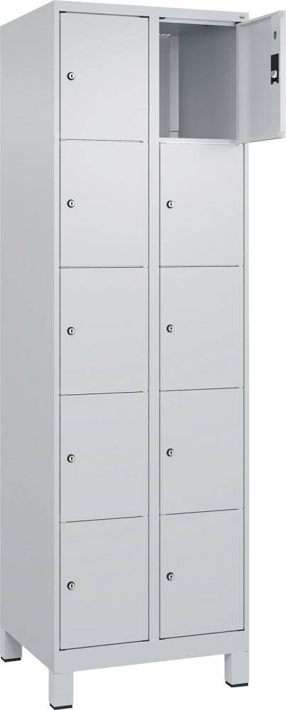 Fächerschrank mit Füßen B600xT500xH1950 Korpus RAL 7035 LichtgrauTüren RAL 7035 Lichtgrau - Artikel: 7830372982